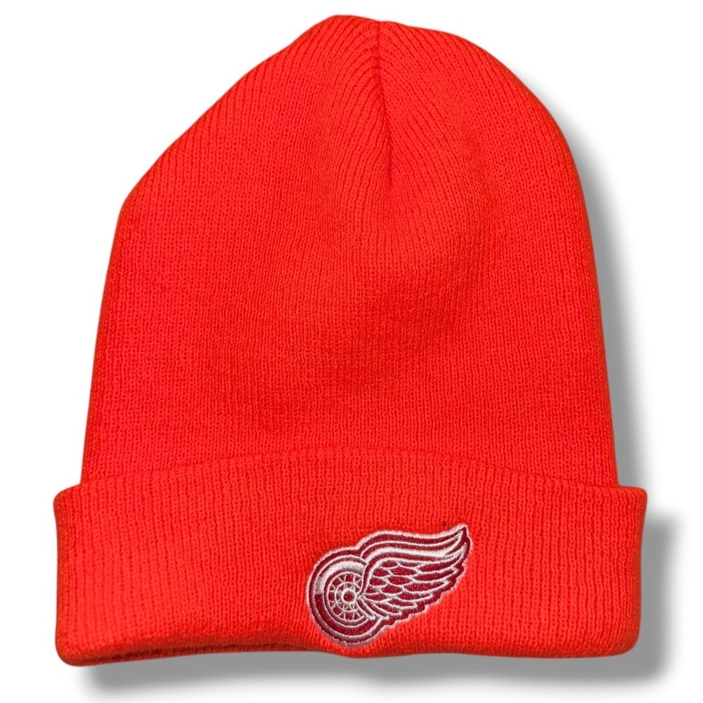 Carhartt Beanie Hat Mens OSFA Red Detroit Red Wings NHL Hockey A18 Watch Cap
